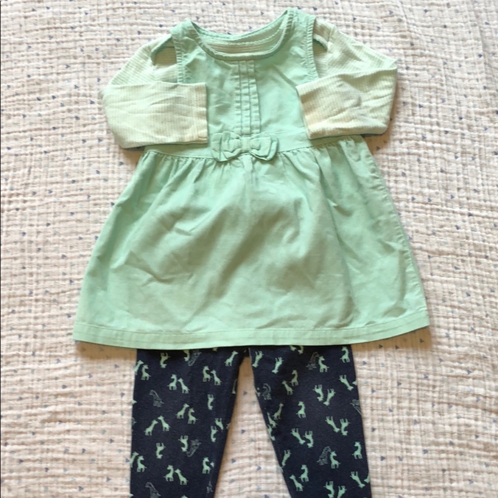 Carters Baby Girl Corduroy Dress Outfit 9M